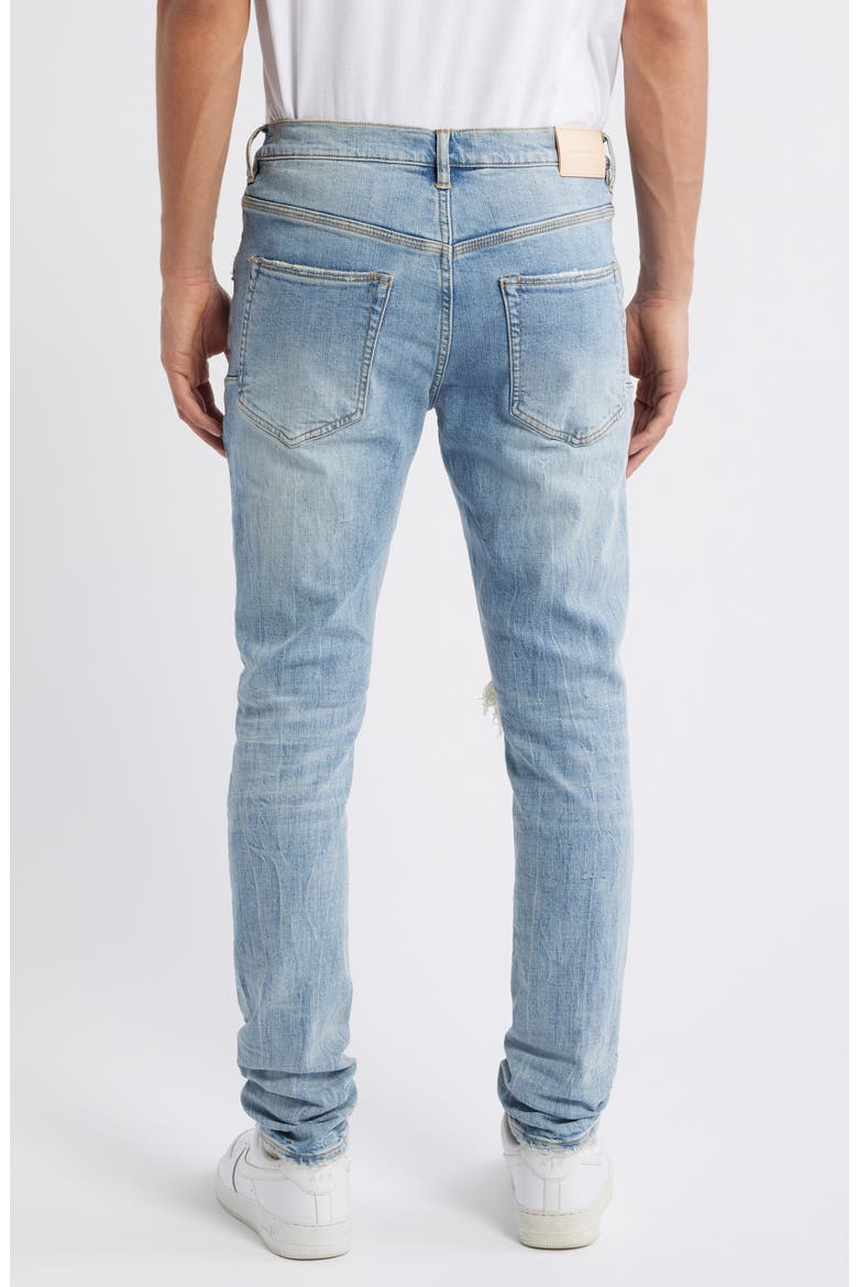 Ripped Knee Blowout Slim Jeans, Alternate, color, LIGHT INDIGO BLOWOUT