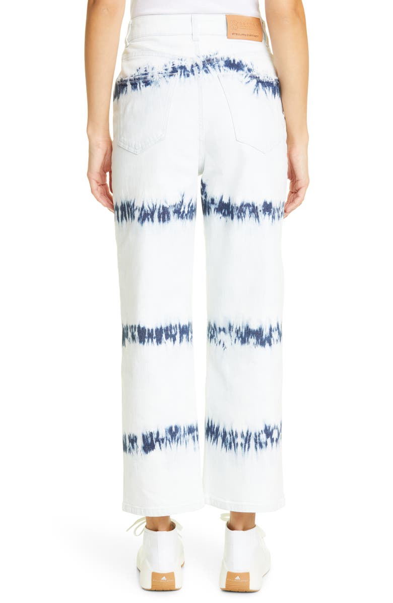 Stella McCartney High Waist Crop Tie Dye Stripe Jeans, Alternate, color,