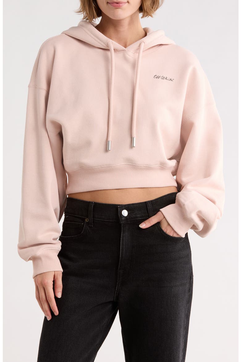 Crop Graphic Hoodie, Main, color, PEACH WHIP