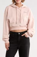 Off-White Crop Graphic Hoodie