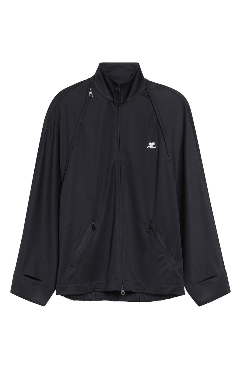 Courrèges Cutout Track Jacket, Main, color, Black