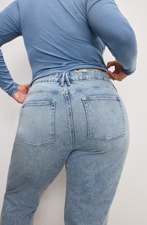 Shop Good American Cuffed High Waist Straight Leg Jeans