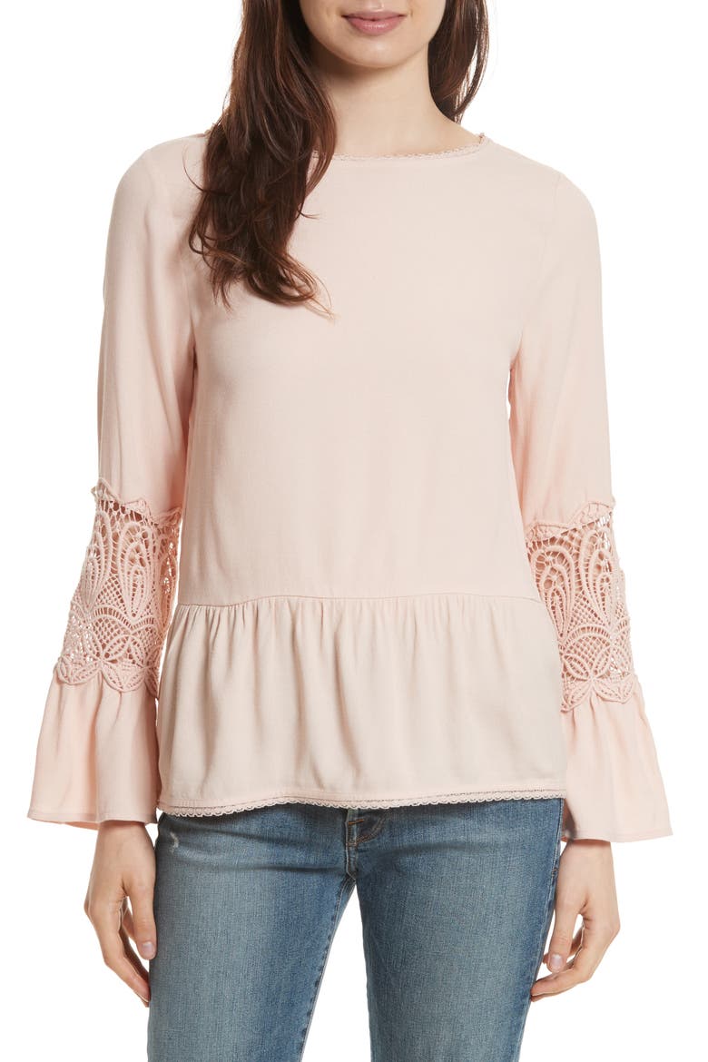 Emelda Bell Sleeve Blouse, Main, color, PRIMROSE