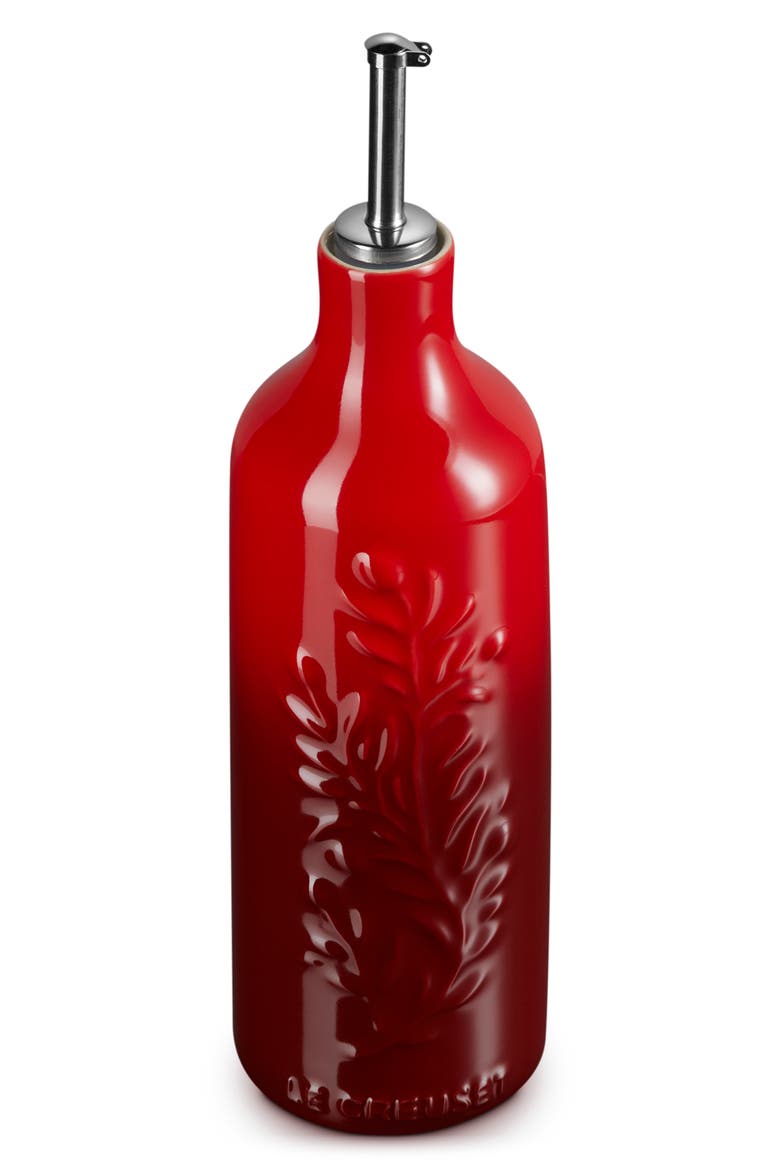 Olive Branch Stoneware Oil Cruet, Alternate, color, CERISE