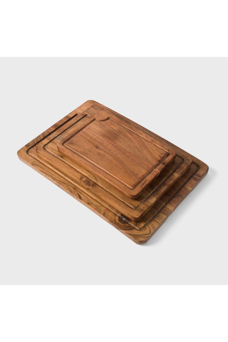 Acacia Wood Cutting Board - Set of 3, Alternate, color, Natural Acacia Wood