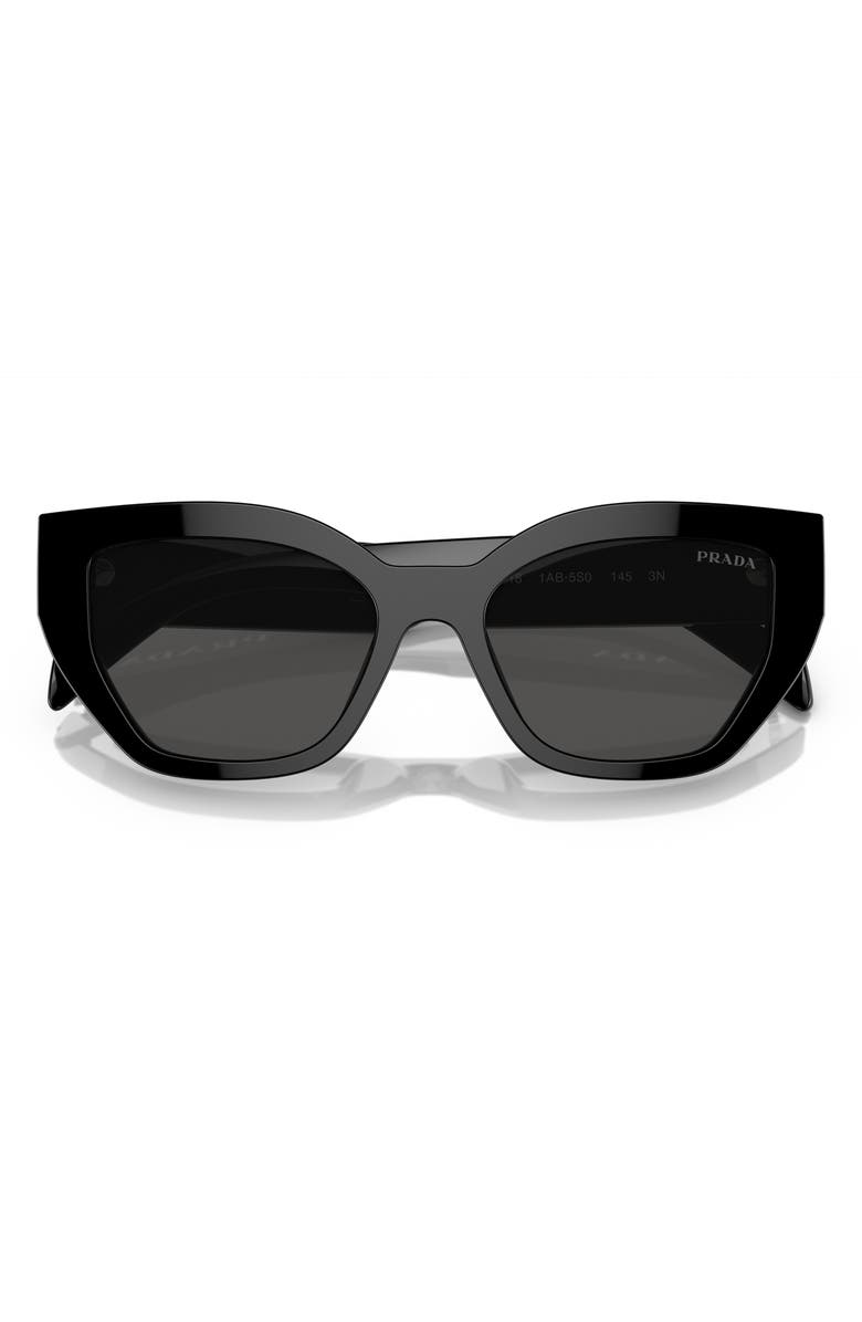 Prada 53mm Butterfly Sunglasses, Alternate, color, Black