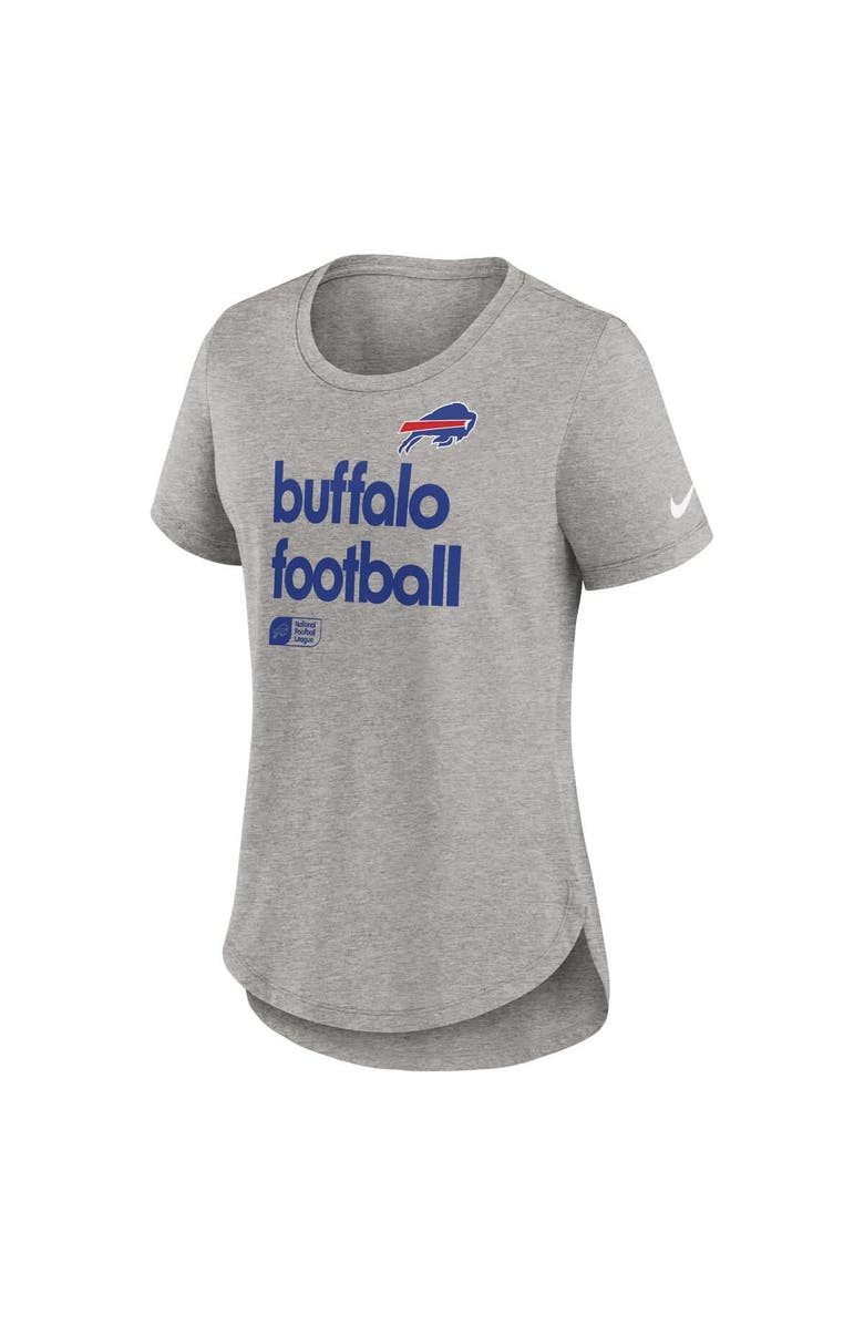 Nike Women's Nike Heather Gray Buffalo Bills Fashion Tri-Blend T-Shirt, Alternate, color,
