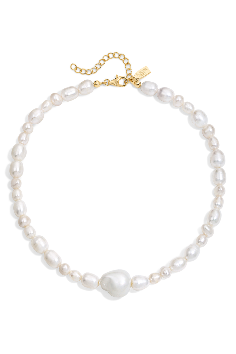 Riviera Pearl Necklace, Main, color, GOLD