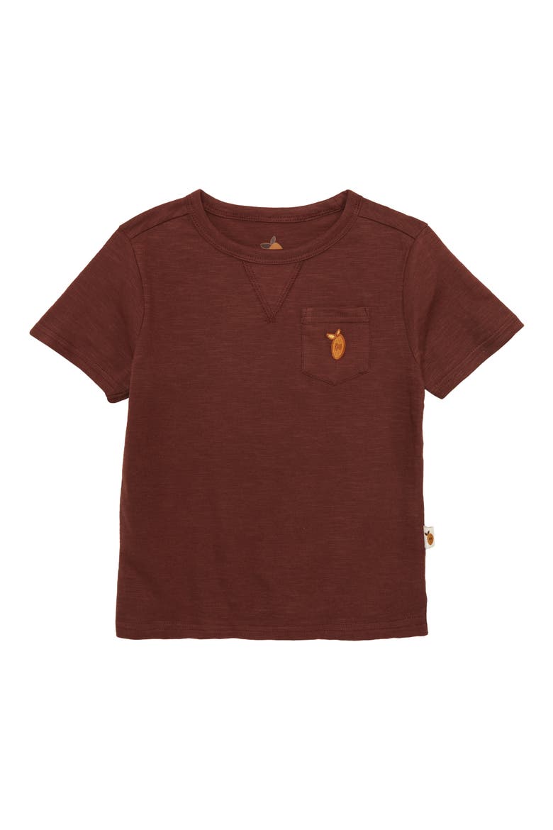 Kids' Coconut Shell Organic Cotton Pocket T-Shirt, Main, color, BROWN