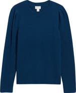 Caslon® Pointelle Detail Crewneck Sweater