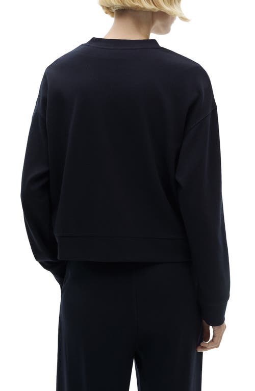 Shop Mango Exposed Seam Crewneck Sweatshirt In Dark Navy