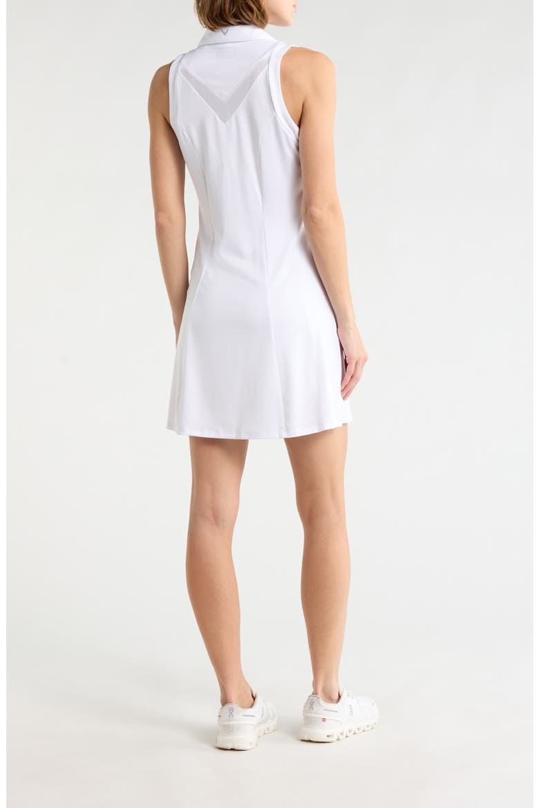 Sleeveless Flounce Mesh Detail Golf Dress, Alternate, color, BRILLIANT WHITE