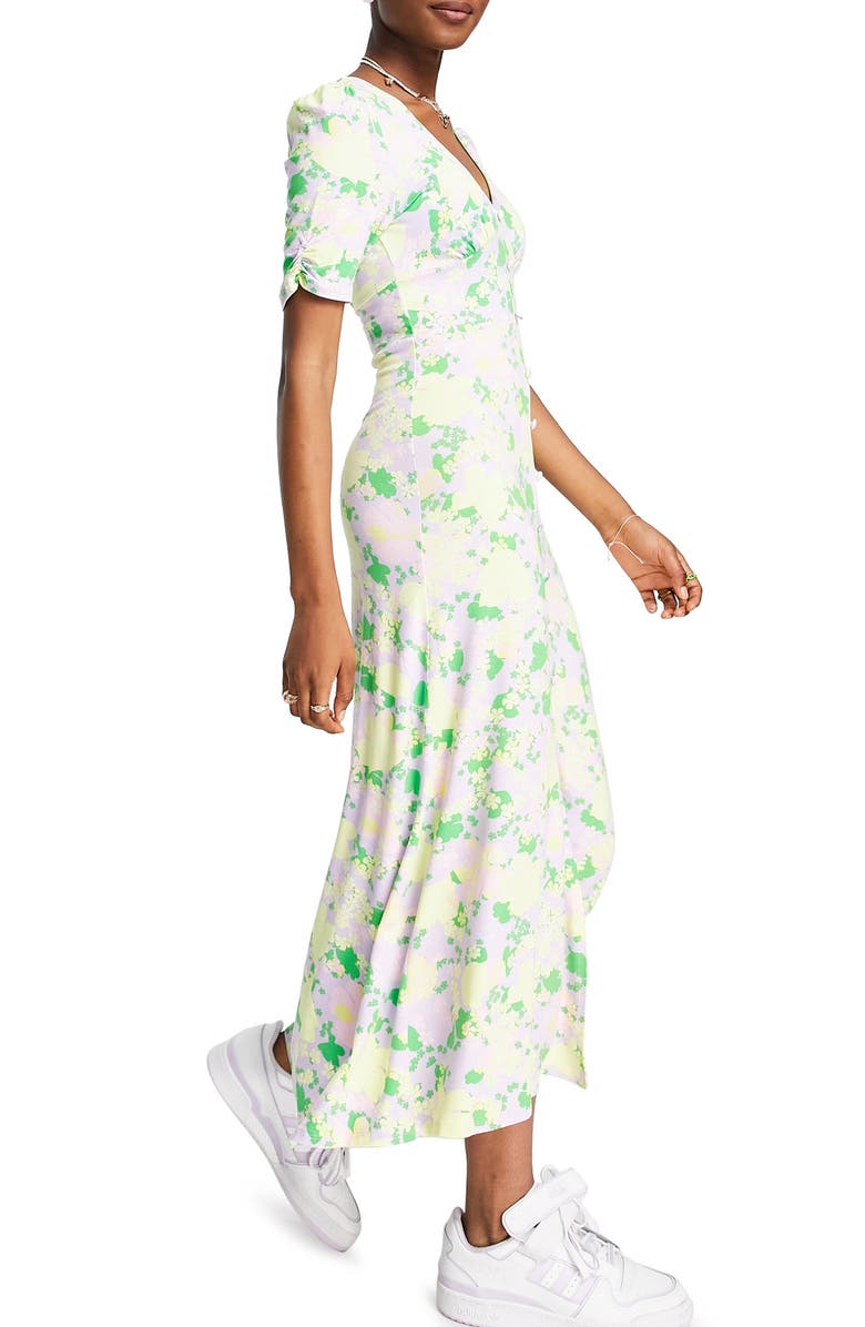 ASOS DESIGN Floral Button-Up Midi Dress, Alternate, color,