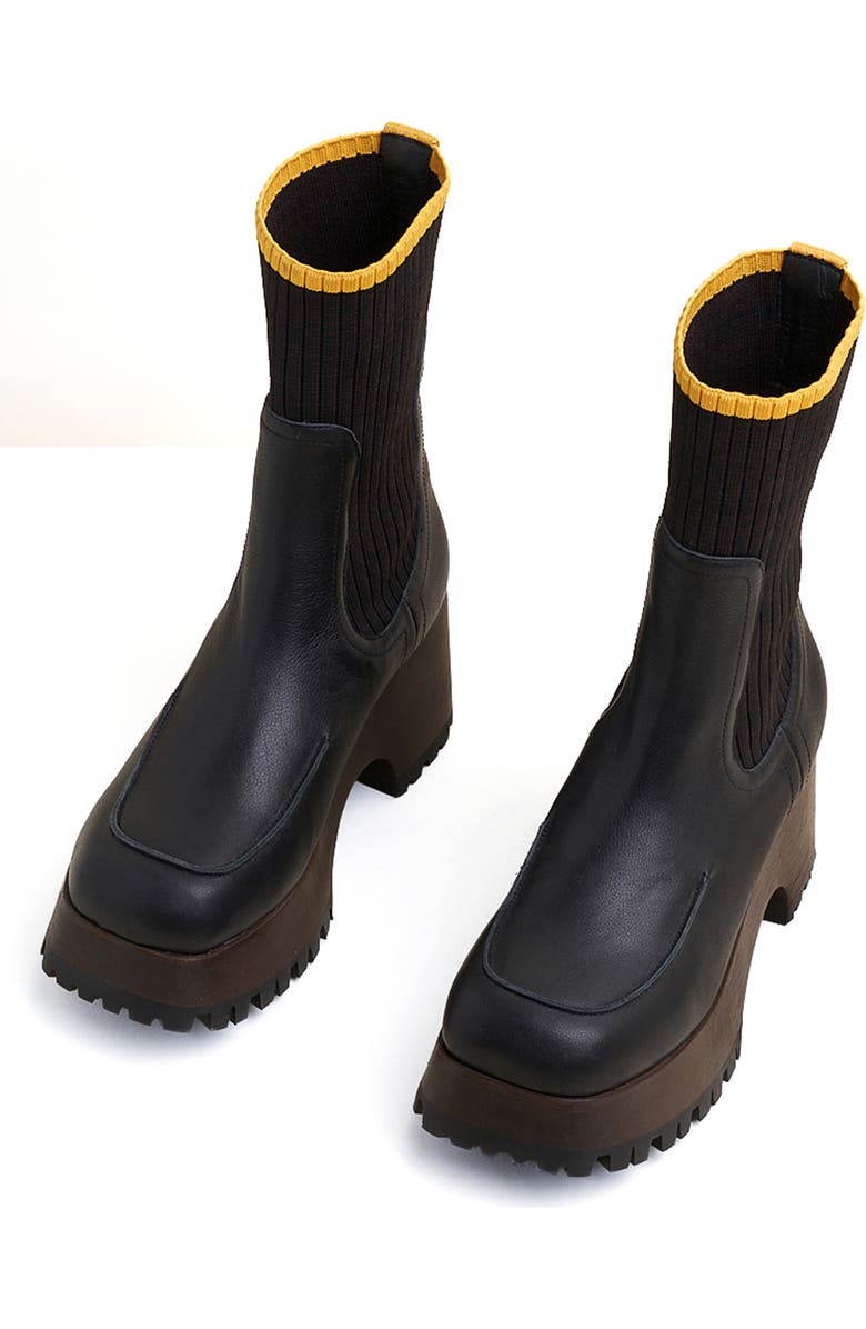 Charlotte Stone Loma Platform Lug Sole Clog Boot, Main, color, Black