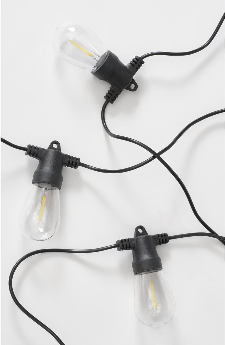 Brightech 27 ft, 12‑light Solar‑Powered Heavy Duty LED Outdoor String Lights, Weatherproof and Shatterproof Bulbs, Main, color, 27 Ft 12 Bulbs | Soft White