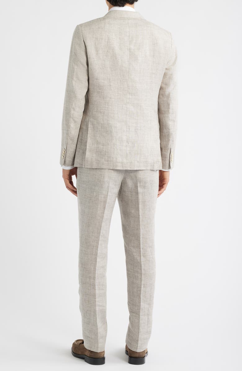 John Varvatos Star USA Varick Slim Fit Tan Slub Linen Suit, Alternate, color, Oatmeal