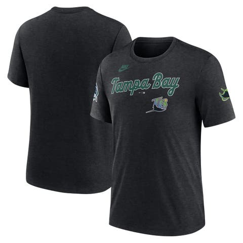 Men's Nike Heather Black Tampa Bay Rays Cooperstown Collection Eras Tri-Blend T-Shirt