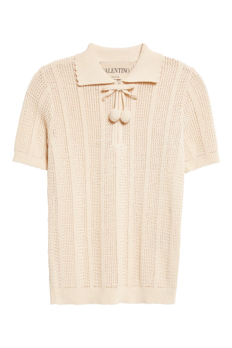 Cherryfic Open Knit Polo Sweater, Alternate, color, IVORY