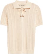 Valentino Cherryfic Open Knit Polo Sweater