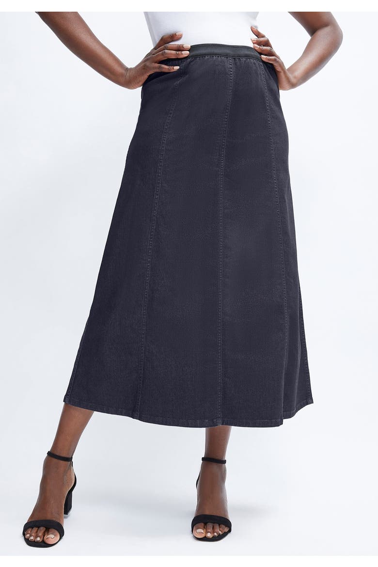 Stretch Denim Jegging Skirt, Alternate, color, LIGHT WASH