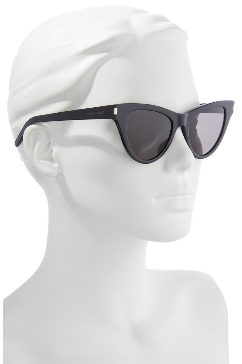 54mm Cat Eye Sunglasses, Alternate, color, BLACK/ BLACK