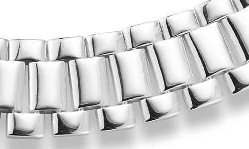 Yield Of Men Rhodium Plated Sterling Silver 11mm Chain Bracelet In Silver