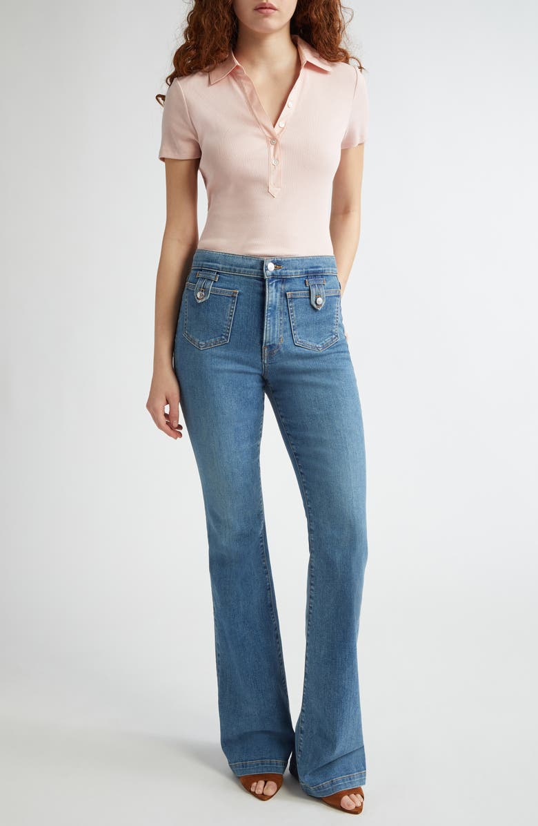 Veronica Beard Kearney Stretch Cotton Polo, Alternate, color, Pink Clay