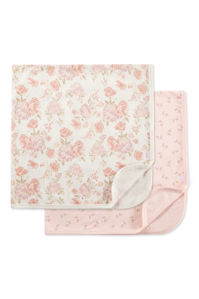 2-Pack Floral Receiving Blankets, Alternate, color, PINK FLORAL
