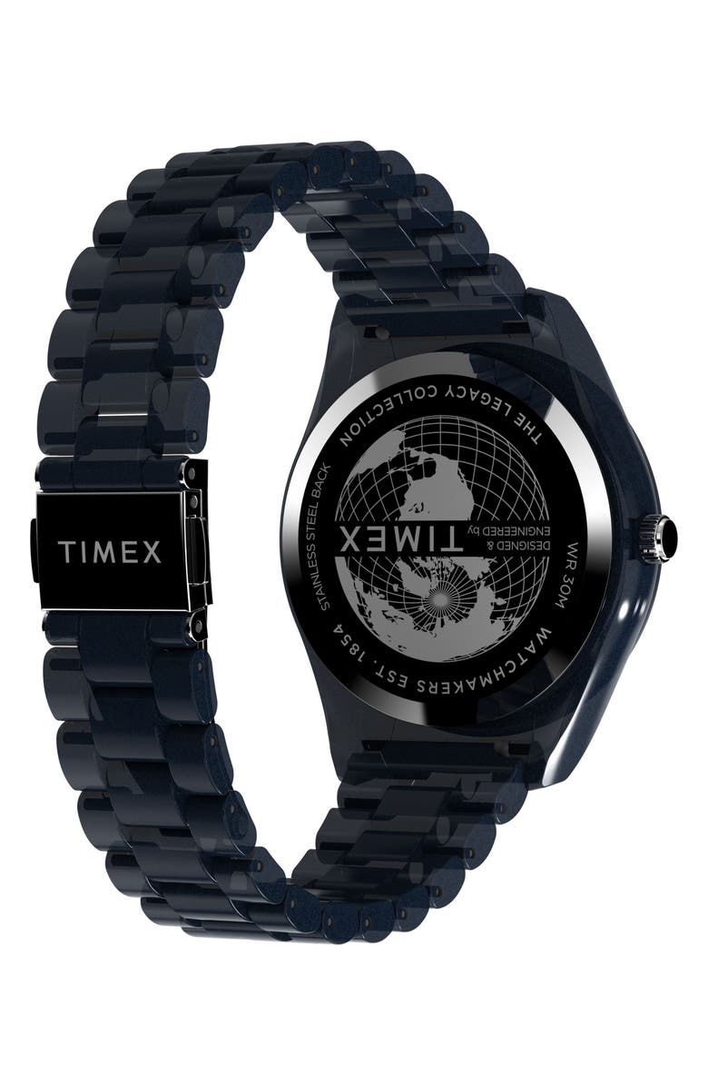 Timex<sup>®</sup> Legacy Ocean Recycled Plastic Bracelet Watch, 42mm, Alternate, color, 
