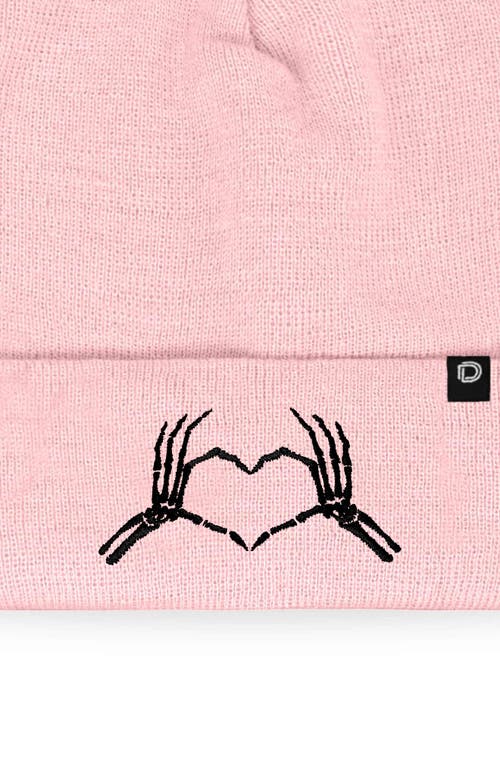 Dalix Heart Of Bones Beanie In Pink