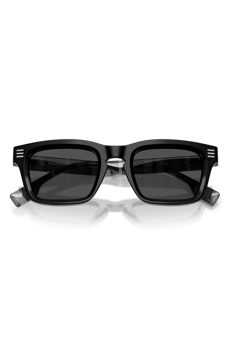 Burberry 51mm Rectangular Sunglasses, Alternate, color, Black/ Dark Grey
