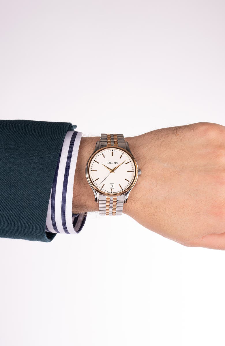 BALMAIN WATCHES Beleganza Gent Two-Tone Bracelet Watch, 40mm, Alternate, color, Stainless Steel/ Rose Gold