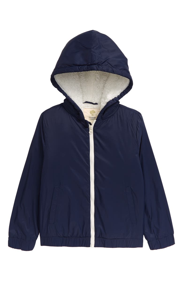 Tucker + Tate Kids' Fleece Lined Hooded Jacket, Main, color, Navy Iris