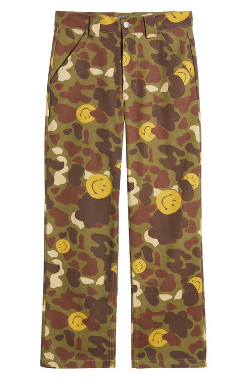 Market Smiley® In Hiding Camo Cotton Twill Workwear Pants In Multi