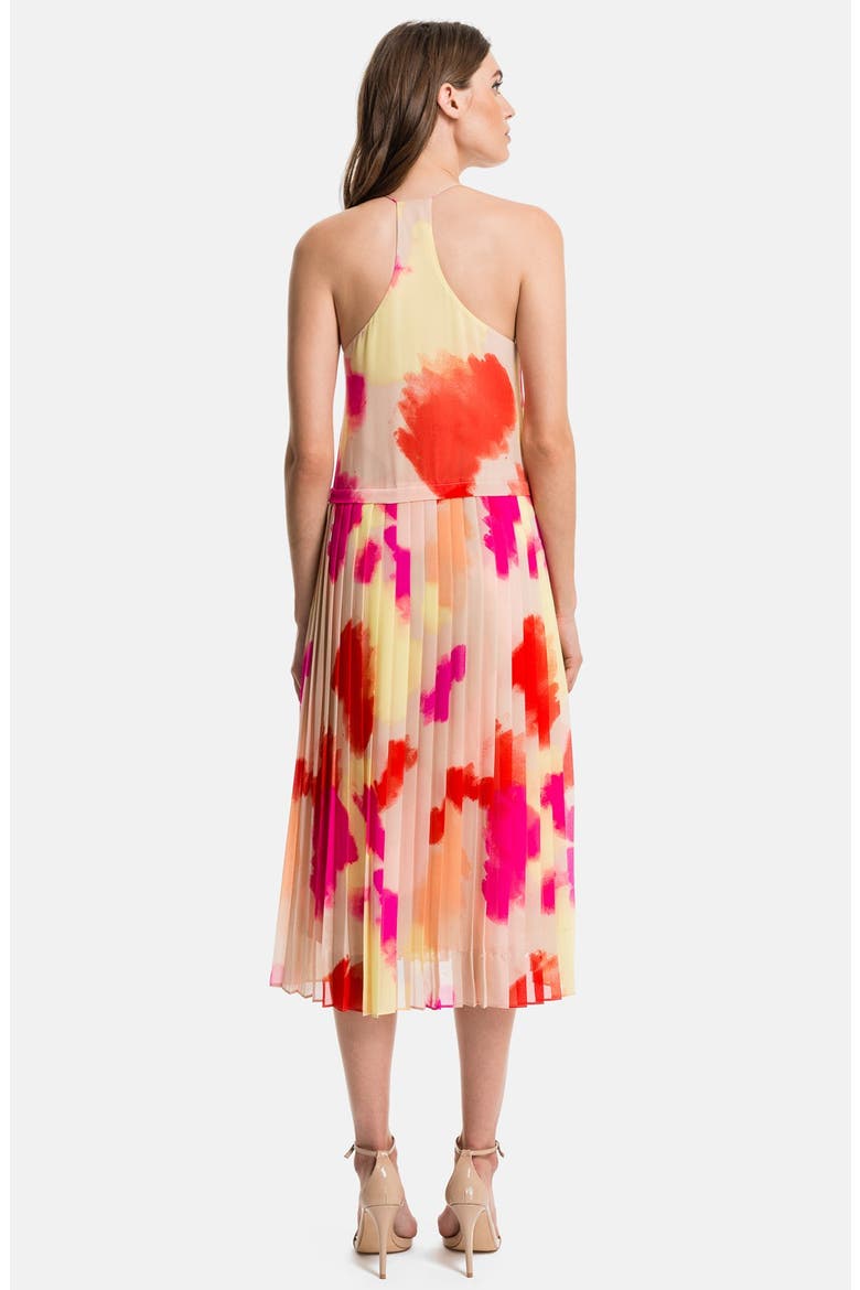 Pleated Overlay Dress, Alternate, color, SAND