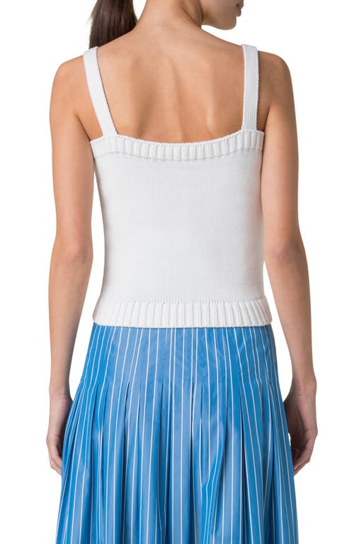 Akris Punto Chunky V-neck Sweater Tank In Cream