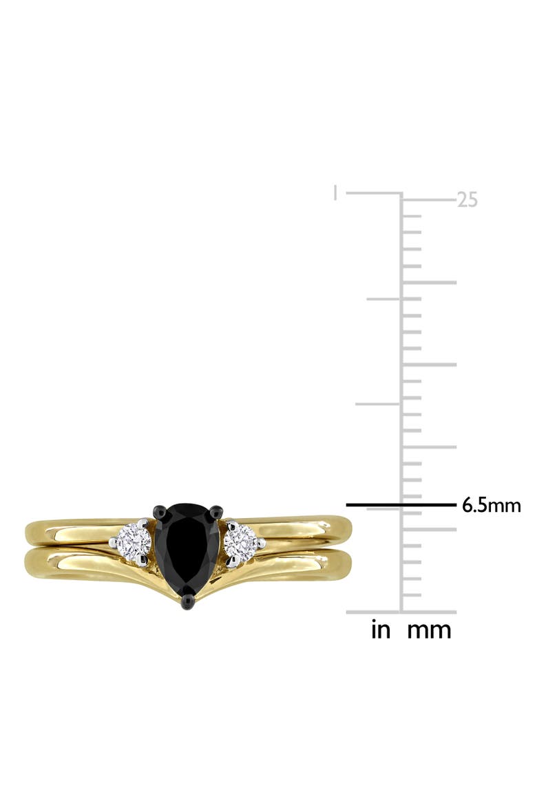 Black & White Diamond Bridal Ring Set 10k, Alternate, color, Diamond