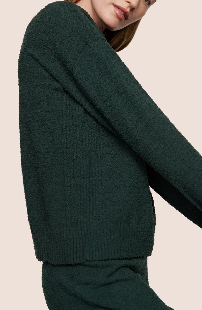 Eberjey Recycled Bouclé Crewneck Top, Alternate, color, Pine