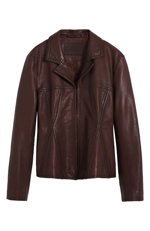 Desigual Leather Coat In Brown