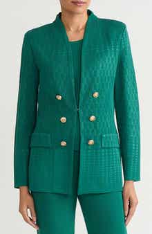 Tonal Multistitch Knit Jacket