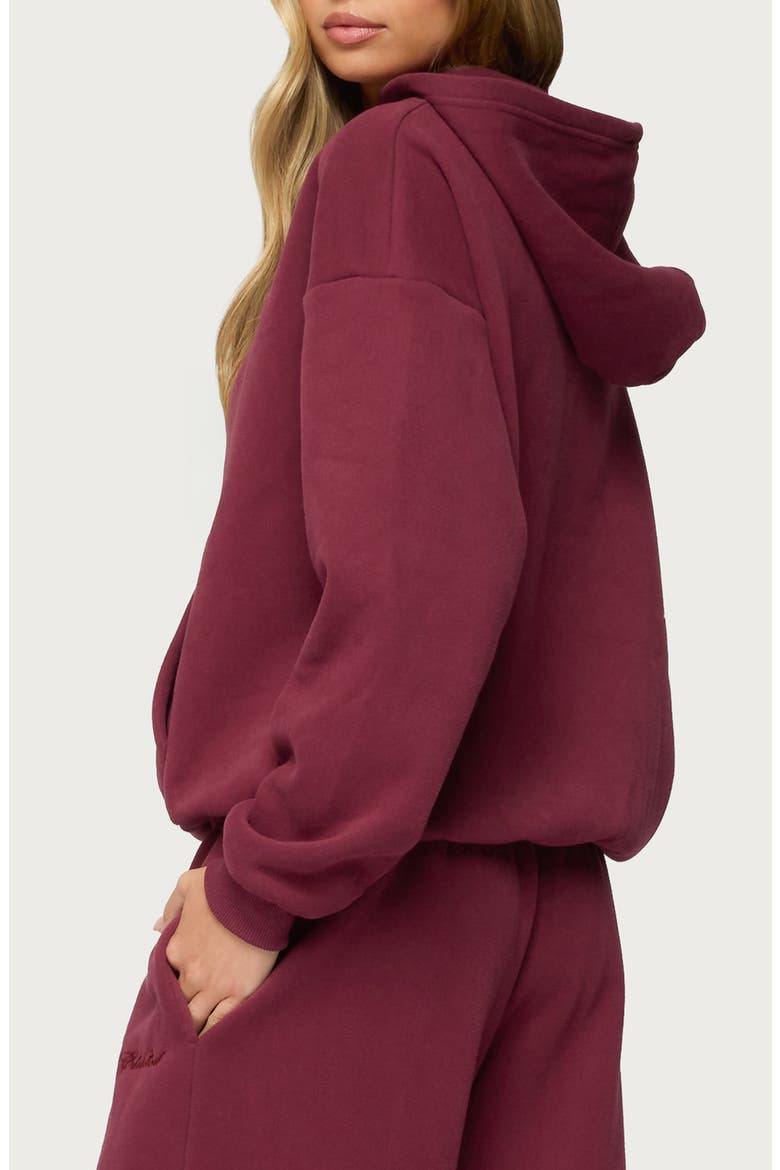 Basic Girl Oversize Hoodie, Alternate, color, BURGUNDY