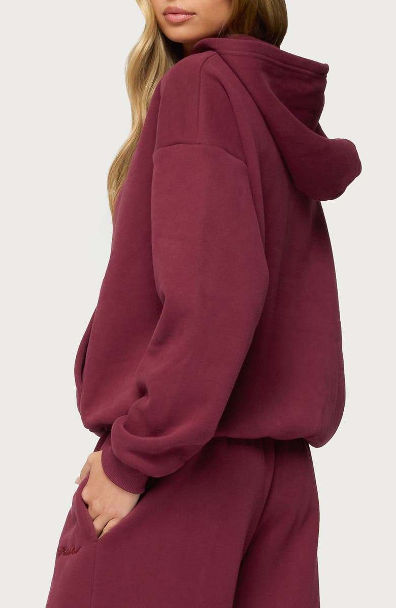 EDIKTED Basic Girl Oversize Hoodie, Alternate, color, Burgundy