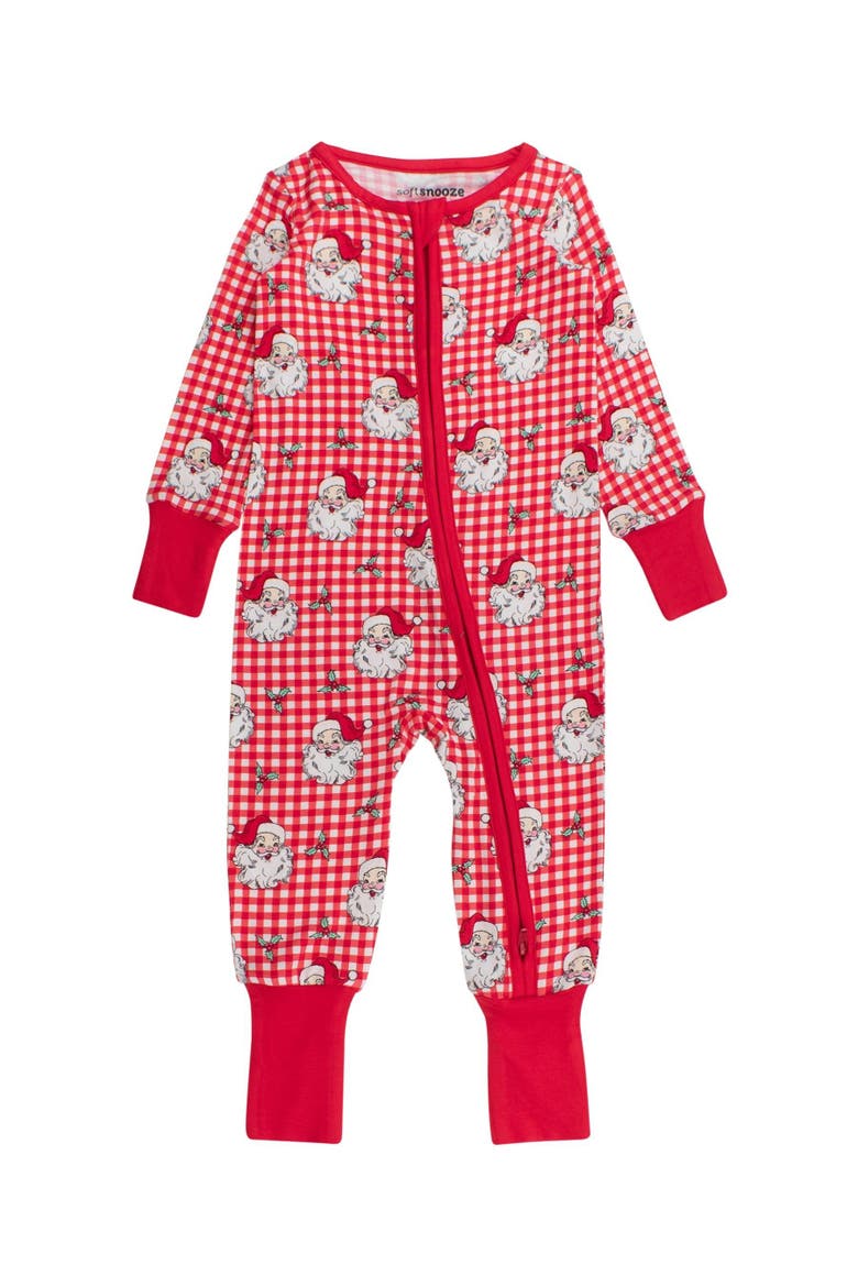 Gender Inclusive SoftSnooze Baby Convertible One Piece Pajama, Main, color, Red Dear Santa