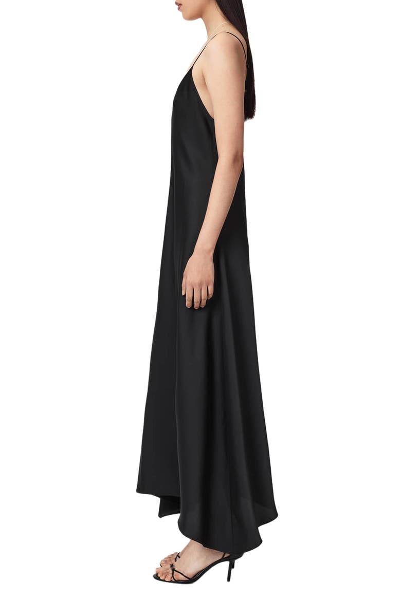 Leona Handkerchief Hem Maxi Slipdress, Alternate, color, BLACK