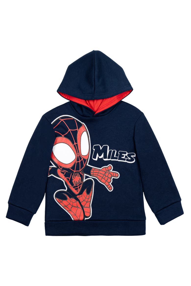 Minnie Mouse Fleece 2-Piece Hoodie and Leggings Set, Main, color, Miles Morales Navy