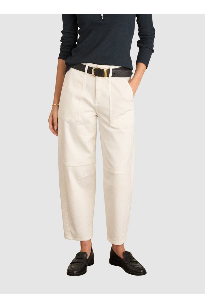 Reece Stretch Barrel Leg Cargo Jeans, Main, color, Soft White