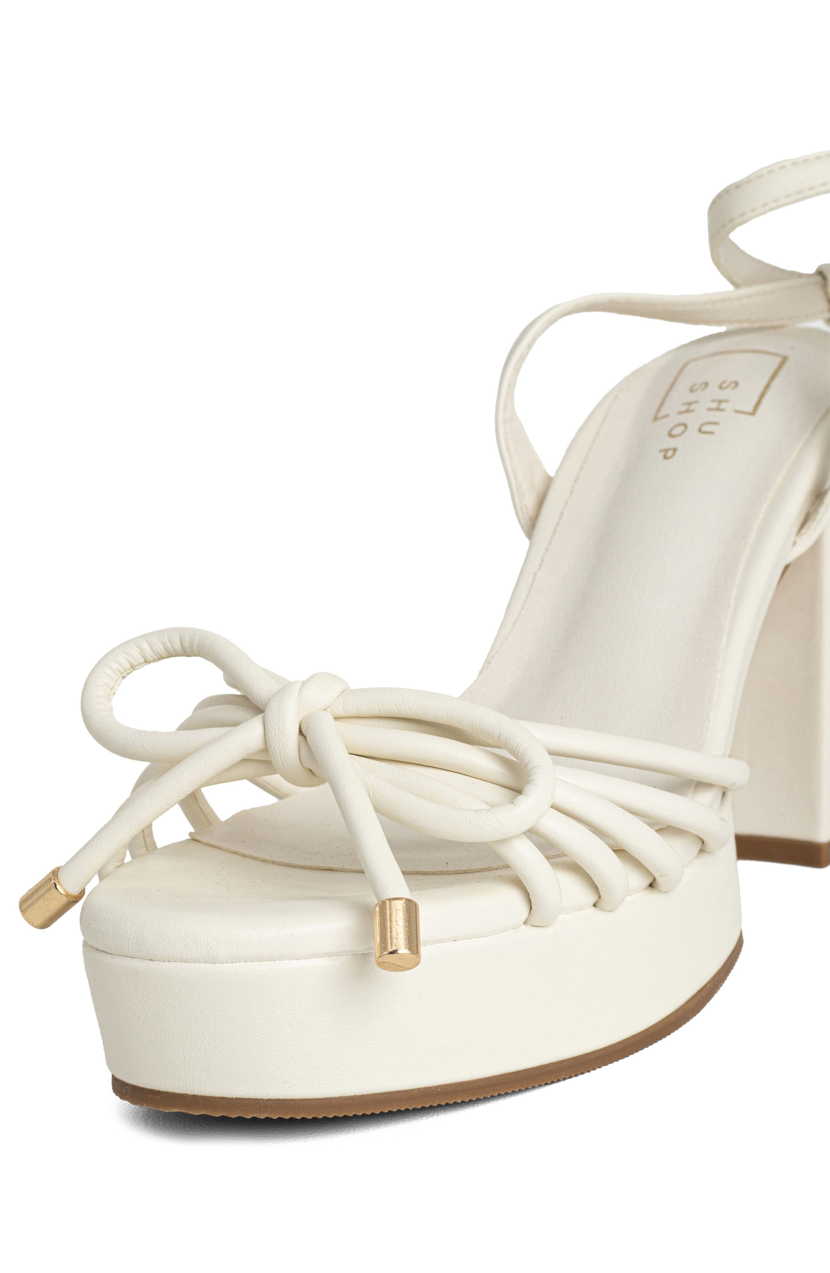 Edith Ankle Strap Platform Sandal, Alternate, color, BONE