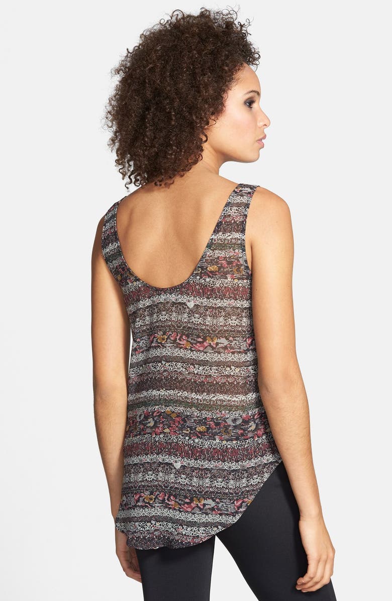 ASTR the Label ASTR Floral Print Bubble Hem Tank, Alternate, color, 