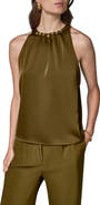 Donna Karan New York Hardware Neck Satin Blouse