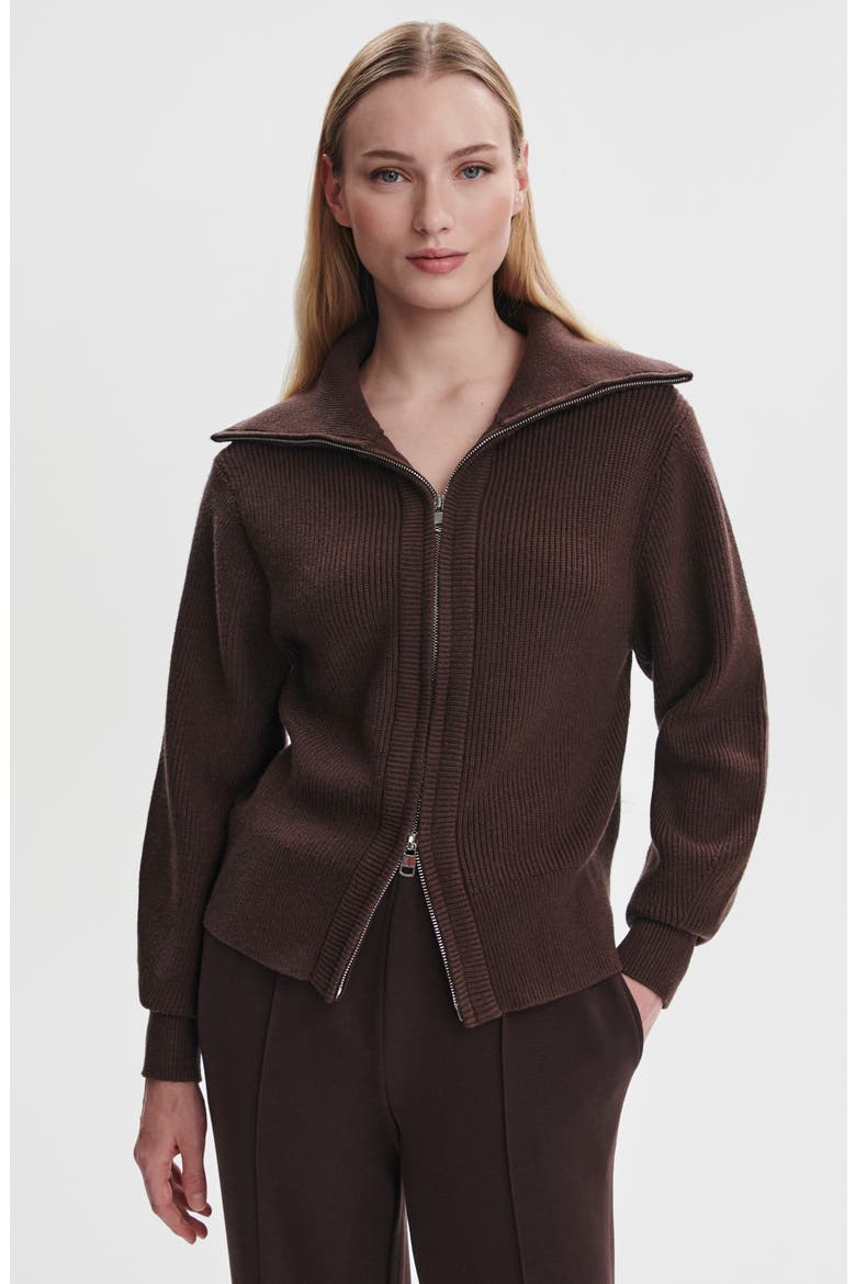 Enrico Knit Zip Jacket, Alternate, color, COFFEE BEAN